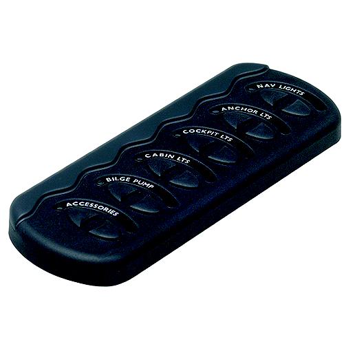 Marinco Contour Generation II Sprayproof Switch Panel With Fuse(s) - Black