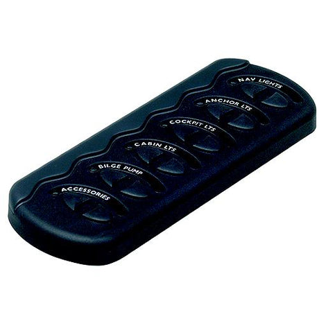 Marinco Contour Generation II Sprayproof Switch Panel With Fuse(s) - Black