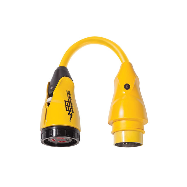 Marinco P503-30 EEL Pigtail Adapter Dock Side Male 50A 125V Locking to Boat Side Female 30A 125V Locking With Sealing Collar System