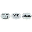 Marinco Set of 3 Battery Switch Labels (Start, Emerg Parallel, House)