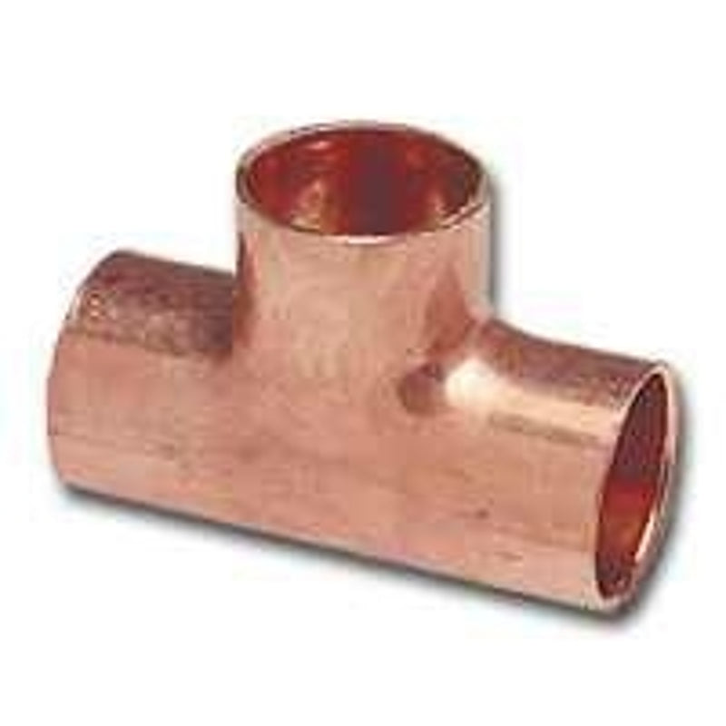 Nibco C611R Series W01798D Reducing Pipe Tee, 2 x 2 x 1-1/2 in, Sweat, Copper, 700 psi Pressure