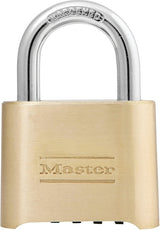 Master Lock 175D Padlock, 2 in W Body, 5/16 in Dia Shackle, 1 in H Shackle, Steel Shackle, Brass Body