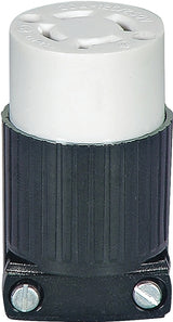 Eaton Wiring Devices L1420C Twist Lock Connector, 3 -Pole, 20 A, 125/250 V, NEMA: NEMA L14-20, Black/White