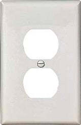 Eaton PJ8W Wallplate, 6 in L, 3-1/2 in W, 1-Gang, Polycarbonate, White, High-Gloss, Screw, Pack of 25