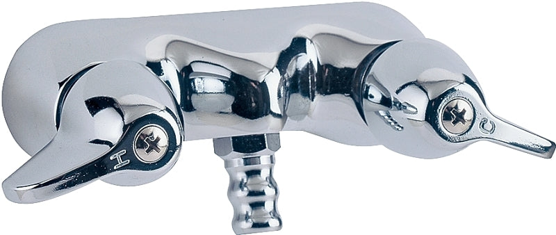 Boston Harbor RS207 Bath Faucet, 2-Handle, Lever Handle, Brass, Chrome Plated, Wall Mounting, Round Spout