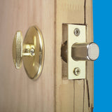 Prime-Line U 9555 Lock and Door Reinforcer, 2-3/8 in Backset, 1-3/8 in Thick Door, Brass, Bright Brass, 4-1/2 in H