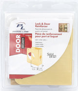 Prime-Line U 9555 Lock and Door Reinforcer, 2-3/8 in Backset, 1-3/8 in Thick Door, Brass, Bright Brass, 4-1/2 in H