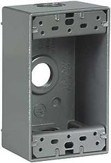 Eaton Wiring Devices 1113-SP Outlet Box, 3-Outlet, 1-Gang, Aluminum, Black, Powder-Coated