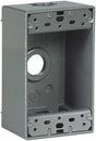 Eaton Wiring Devices 1113-SP Outlet Box, 3-Outlet, 1-Gang, Aluminum, Black, Powder-Coated