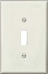 Eaton PJ1W Wallplate, 6 in L, 3-1/2 in W, 1-Gang, Polycarbonate, White, High-Gloss, Pack of 25