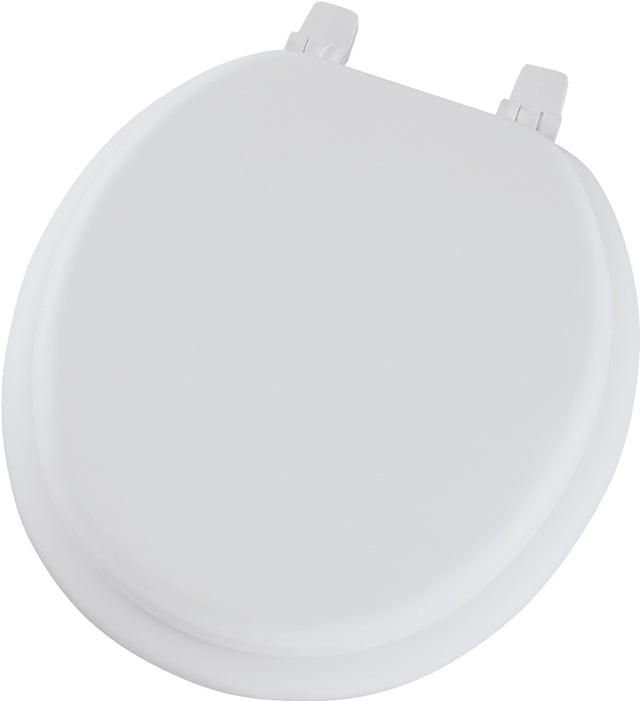 Mayfair 13EC-034 Toilet Seat, Round, Vinyl/Wood, Sky Blue, Twist Hinge