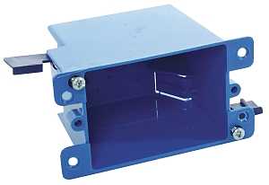 Carlon B114R-UPC Outlet Box, 14 cu-in, 1-Gang, PVC, Blue, Clamp