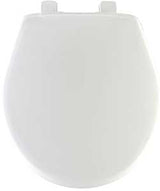 Mayfair 80SLOW000 Toilet Seat, Round, Plastic, White, Hex-Tite Hinge