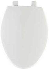 Mayfair 180SLOW000 Toilet Seat, Elongated, Plastic, White, Hex-Tite Hinge