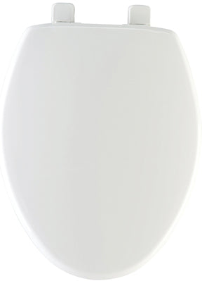Mayfair 180SLOW000 Toilet Seat, Elongated, Plastic, White, Hex-Tite Hinge