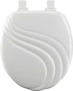 Mayfair 27EC-000 Toilet Seat, 16-1/2 in L, Round, Wood, White, Twist Hinge