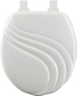 Mayfair 27EC-000 Toilet Seat, 16-1/2 in L, Round, Wood, White, Twist Hinge