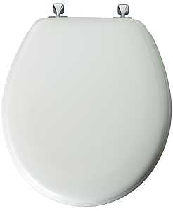 Mayfair 44CP-000 Toilet Seat, 16.56 in L, 14.38 in W, 2.06 in H, Round, Wood, White
