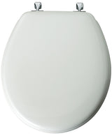 Mayfair 44CP-000 Toilet Seat, 16.56 in L, 14.38 in W, 2.06 in H, Round, Wood, White