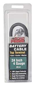CCI Maximum Energy 24-4 Battery Cable, 4 AWG Wire, 24 in L, Black Sheath