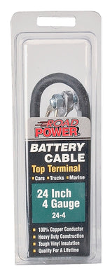 CCI Maximum Energy 24-4 Battery Cable, 4 AWG Wire, 24 in L, Black Sheath