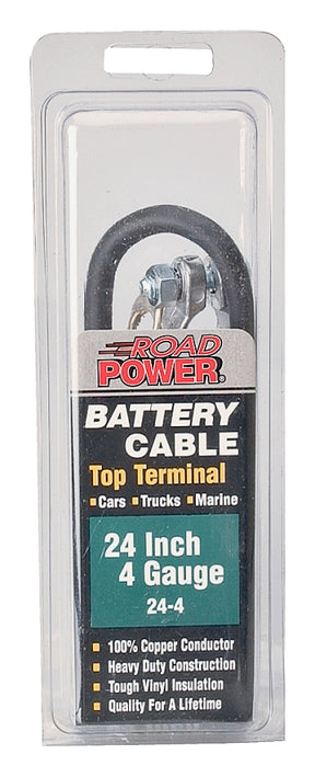 CCI Maximum Energy 24-4 Battery Cable, 4 AWG Wire, 24 in L, Black Sheath