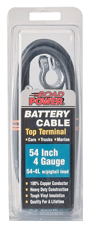 CCI Maximum Energy 54-4L Battery Cable with Lead Wire, 4 AWG Wire, Black Sheath