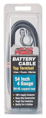 CCI Maximum Energy 54-4L Battery Cable with Lead Wire, 4 AWG Wire, 54 in L, Black Sheath
