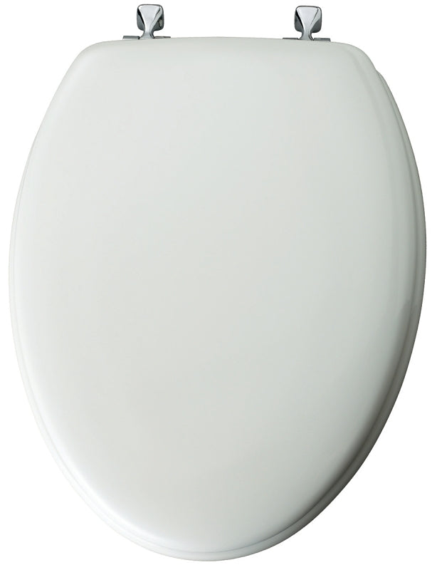 Mayfair 144CP-000 Toilet Seat, 18-1/2 in L, Elongated, Molded Wood, White