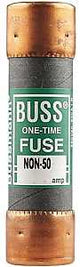Bussmann NON-50 Fuse, 50 A, 250 VAC, 125 VDC, 50 kA Interrupt, Melamine Body, Cartridge Fuse, 10/PK, Pack of 10