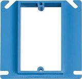 Carlon A410R-CAR Electrical Box Cover, 4 in L, 4 in W, Square, 1-Gang, Blue, PVC