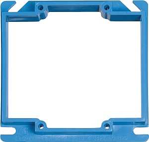 Carlon A420RR Electrical Box Cover, 4 in L, 4 in W, Square, 2-Gang, Blue, PVC