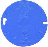 Carlon E460R-CAR Outlet Box Cover, 4 in Dia, Round, Plastic, Blue