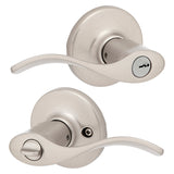 Kwikset 405BL 15 6AL Entry Lever, Thumbturn Lock, Satin Nickel, Zinc, Residential, Reversible Hand, Pack of 4