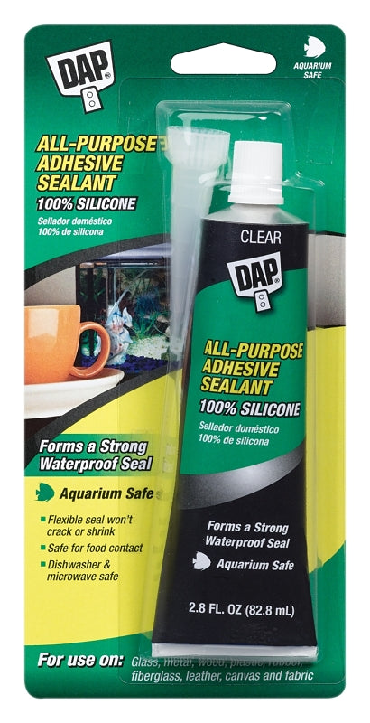 DAP 7079800755 Adhesive Sealant, Clear, 2.8 oz Tube