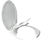 Bemis 83SLOWA Toilet Seat, 16-1/2 in L, 2.38 in W, 10 in H, Round, Wood, White, Twist Hinge
