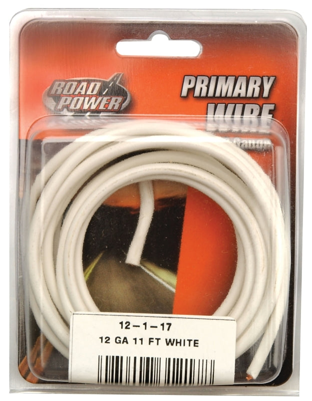 CCI 55671433 Primary Wire, 12 ga Wire, 60 VDC, Copper Conductor, White Sheath, 11 ft L