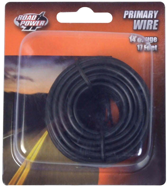 Road Power 55667133/14-1-11 Electrical Wire, 14 AWG Wire, 25/60 VAC/VDC, Copper Conductor, Black Sheath, 17 ft L