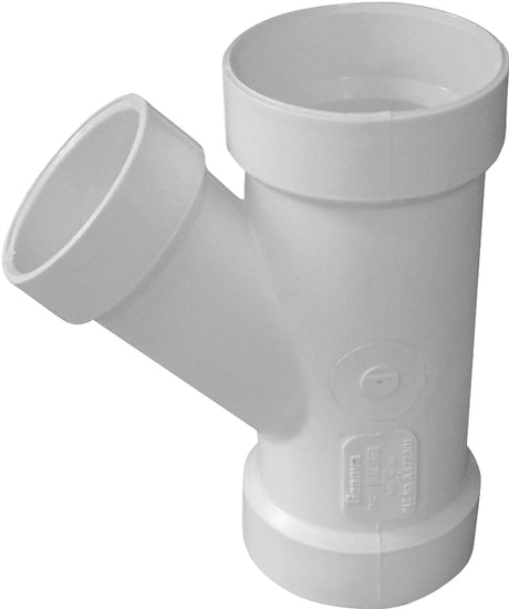 IPEX 192328L Pipe Wye, 4 x 2 in, Hub, PVC, White, SCH 40 Schedule