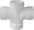 IPEX 192181 Double Sanitary Pipe Tee, 3 x 2 in, Hub, PVC, White, SCH 40 Schedule