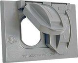 Hubbell 5180-0 Cover, Flip, Snap, 2-13/16 in L, 4-9/16 in W, 1-Gang, Metal, Gray, Powder-Coated, 24/CT