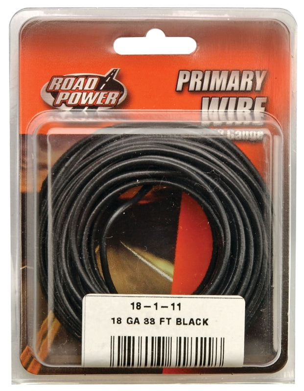 CCI 55667333 Primary Wire, 18 ga Wire, 25/60 V, Copper Conductor, Black Sheath, 33 ft L