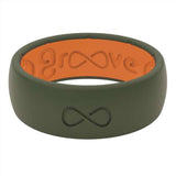 Groove Life Men's Edge Round Green/Orange Ring Silicone Water Resistant Size 12