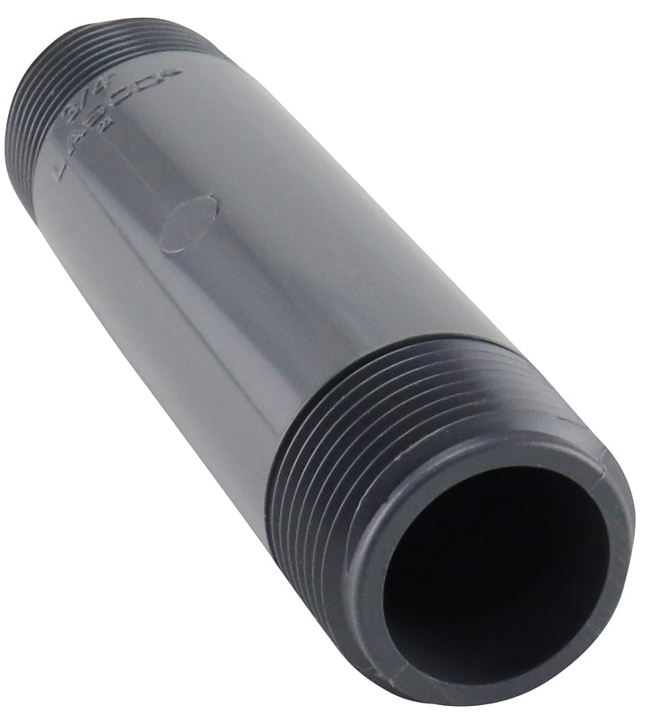 Genova 300 Series P-34-4 Pipe Nipple, 3/4 in, MIP, PVC, Gray, SCH 80 Schedule, 4 in L