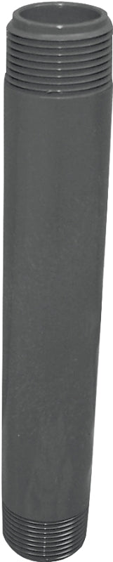Genova 300 Series P-12-8 Pipe Nipple, 1/2 in, MIP, PVC, Gray, SCH 80 Schedule, 8 in L