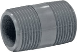 Genova P-1-2 Pipe Nipple, 1 in, NPT, PVC, Gray, SCH 80 Schedule, 2 in L