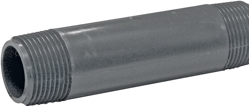 Genova P-1-5 Pipe Nipple, 1 in, MIP x MIP, PVC, Gray, SCH 80 Schedule, 5 in L