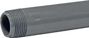 Genova P-1-12 Pipe Nipple, 1 in, MIP x MIP, PVC, Gray, SCH 80 Schedule, 12 in L