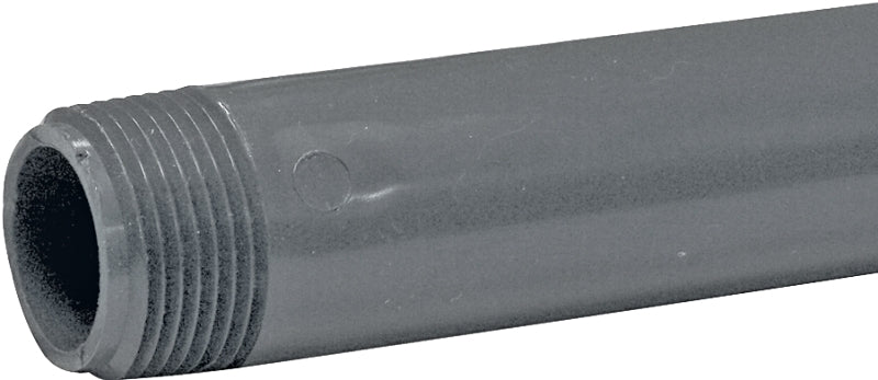 Genova P-1-12 Pipe Nipple, 1 in, MIP x MIP, PVC, Gray, SCH 80 Schedule, 12 in L