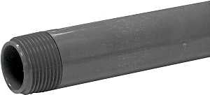 Genova P-1-8 Pipe Nipple, 1 in, MIP x MIP, PVC, Gray, SCH 80 Schedule, 8 in L
